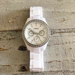White Fossil Stella Quartz Women’s Watch⏱